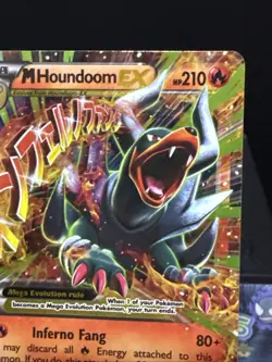 Pokemon Card M Houndoom EX 22/162 XY Breakthrough Holo Rare Played - Image 3
