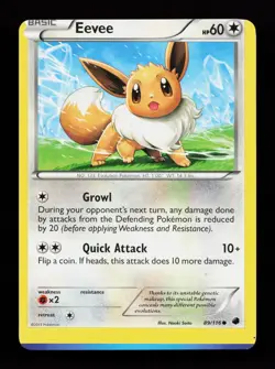 Eevee 89/116 Common Miscut Plasma Freeze Pokemon Card - Image 1