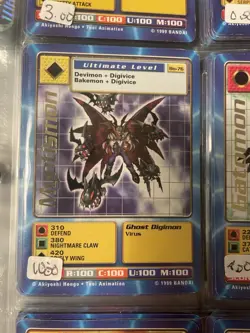 myotismon 1999 foil letter digimon card - Image 1