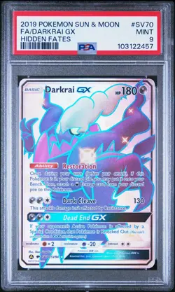 DARKRAI GX SV70/SV94 | PSA 9 | Hidden Fates Shiny Graded Pokemon Card - Image 1