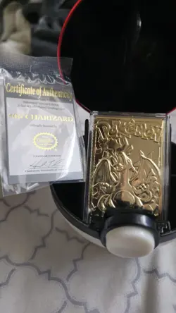 Rare 1999 Pokemon Charizard 23K gold-plated card with COA in Pokeball Case. - Image 2