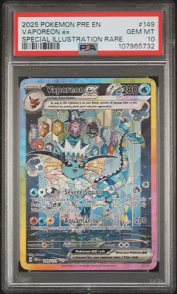 VAPOREON ex 149/131 | PSA 10 | Prismatic Special Illustration Rare Pokemon Card - Image 1