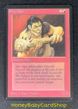 MTG Limited Edition Alpha 1993 Gray Ogre NM+ Card LEA Old School 93/94 - Image 2
