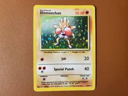 Hitmonchan Holo Rare Base Set Unlimited 7/102 Pokemon Card Vintage 1999 NM - Image 1