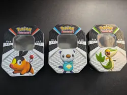 Pokemon Black/White Starters EMPTY Tin Lot x3! NO CARDS! Snivy, Tepig, Oshawott! - Image 1