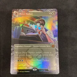 Peter Parker NM Borderless Foil, MTG, Marvel's Spider-Man, #208 Mythic Rare - Image 1