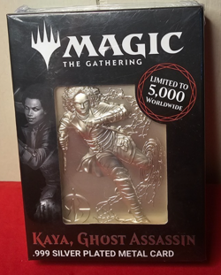 Magic the Gathering Limited Ed .999 Silver Plated Kaya, Ghost Assassin Ingot - Image 1