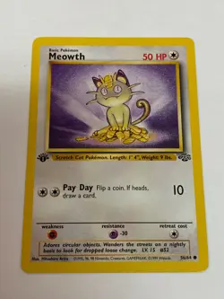 Meowth 56/64 Pokemon Jungle 1st Edition NM/MINT 1999 box-S1 - Image 1