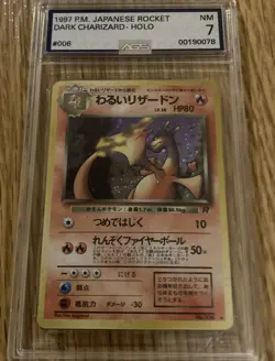 1997 Japanese Team Rocket Gang Dark Charizard Holo #006 AGS 7 NM graded Pokemon - Image 1