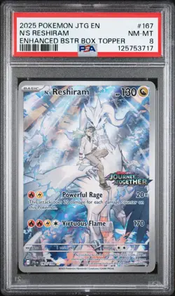 (PSA 8) Pokemon: Journey Together - N's Reshiram #167 [Enhanced Box Topper] - Image 1