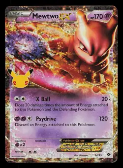 Mewtwo EX 54/99 Celebrations: Classic Collection Holo Pokemon TCG NM - Image 1