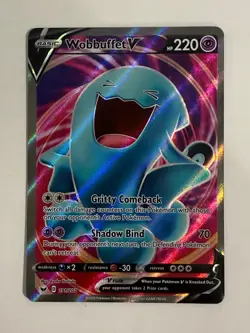 Pokemon Wobbuffet V (Full Art) Ultra Rare Near MINT Sword & Shield Base 191/20 - Image 1