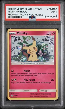 2019 POKEMON SM BLACK STAR PROMO TEAM UP SINGLE PACK BLISTERS MIMIKYU-HOLO PSA 9 - Image 1