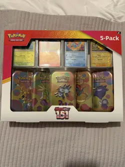 Pokemon 151 Scarlet Violet Costco 5-Pack Mini Tin Bundle Exclusive New & Sealed - Image 1