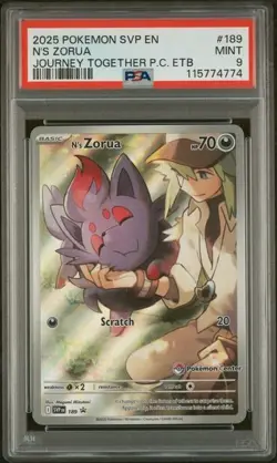 N's Zorua #189 Pokemon Center ETB Stamp Journey Together PSA 9 MINT - Image 1