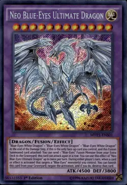 Neo Blue-Eyes Ultimate Dragon 1st Ed Secret Rare MVP1-ENS01 Yu-Gi-Oh! - Image 1
