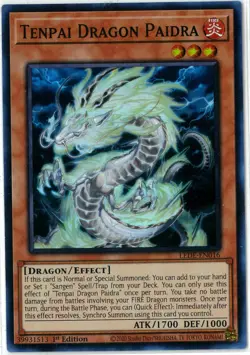 YuGiOh Tenpai Dragon Paidra Super 1st LEDE-EN016 Legacy of Destruction English - Image 1