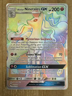 Alolan Ninetales GX - 225/214 - Pokemon Lost Thunder Sun Moon Secret Card DMG - Image 1
