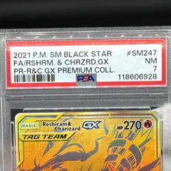 2 Graded PSA Pokemon Cards Reshiram & Charizard #SM247 Black Star And # 167/159 - Image 5