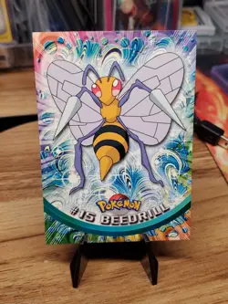 Beedrill #15 - BLUE Logo - NON-HOLO - SERIES 1 - TOPPS Pokemon Card - NM/LP - Image 1