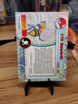 Beedrill #15 - BLUE Logo - NON-HOLO - SERIES 1 - TOPPS Pokemon Card - NM/LP - Image 2