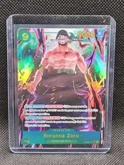 One Piece Roronoa Zoro Card Alt Art OP06-118 SEC Green English Straw Hat TCG - Image 1