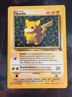 Pokemon Pikachu Black Star Promo Card #1 Ivy Pikachu LP Vintage Rare Pokemon - Image 1