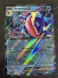 Pokemon TCG Stellar Crown Greninja EX Card 041/142 - STAMPED PROMO - Image 1