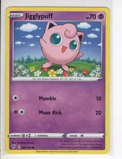 JIGGLYPUFF DARKNESS ABLAZE SET POKEMON CARD 067/189 LP - Image 1