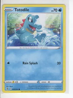 TOTODILE FUSION STRIKE SET POKEMON CARD 055/264 VG - Image 1