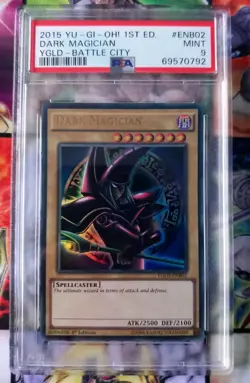 PSA 9 Yugioh Dark Magician YGLD-ENB02 1st Edition 2015 Mint Card Battle City - Image 1