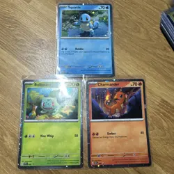Bulbasaur Charmander Squirtle Pokemon Cards Cosmos Promo Set 046 047 048 NM 151 - Image 1