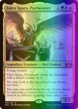 MTG Falco Spara, Pactweaver (186/547) Streets of New Capenna LP FOIL - Image 1