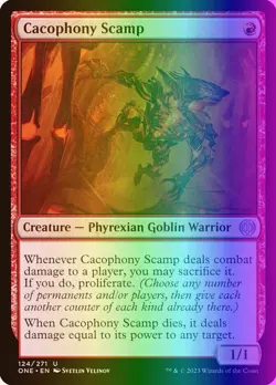 MTG Cacophony Scamp (124/530) Phyrexia All Will Be One LP FOIL - Image 1