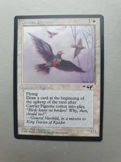 Carrier Pigeons, MTG Alliances (1996) Common White Creature NM+ - Image 1