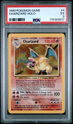 1999 POKEMON GAME #4 CHARIZARD-HOLO PSA 5 - Image 1