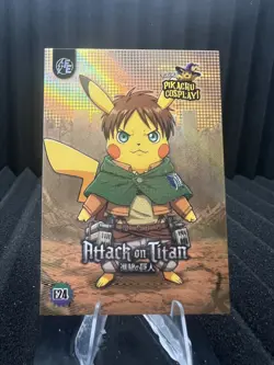 Attack On Titans (Pikachu) #E24 - Gold Holo Box Hit - Pikachu Cosplay Pokemon - Image 1