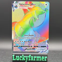 2020 Pokemon Darkness Ablaze Salamence Vmax 194/189 Secret Rare Rainbow NM - Image 1