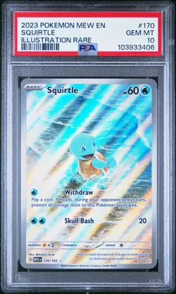 2023 POKEMON MEW EN-151 ILLUSTRATION RARE #170 SQUIRTLE PSA 10 - Image 1