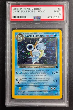 PSA 9 Swirl Dark Blastoise 2000 Pokemon Rocket Holo #3 - Image 1