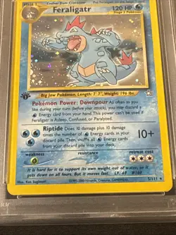 2000 Pokemon Neo Genesis Feraligatr Holo 1st Edition NM 5/111 - PSA 4 ✨ Front ✨ - Image 4