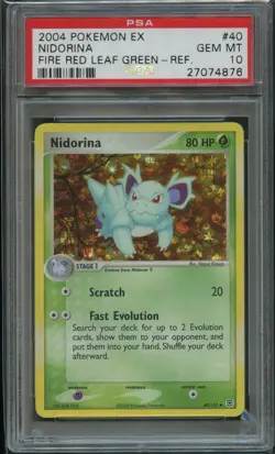 Pokemon Nidorina Reverse Holo PSA 10 Gem Mint 40/112 Fire Red Leaf Green POP 11 - Image 1