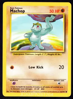MACHOP 52/102 BASE SET CROMO POKEMON EDICION 1999 TCG INGLES - Image 1