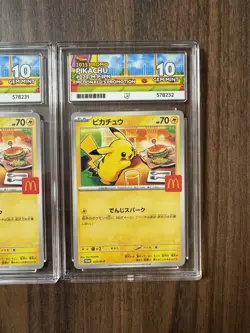 3 x Mcdonalds Pikachu 020/M-P ACE 10 Promo Japanese Pokemon Card SEQUENTIAL TRIO - Image 3