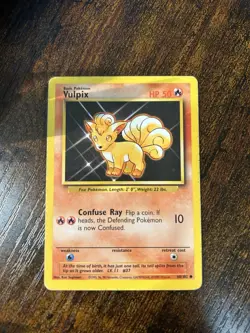 Vulpix 68/102 Base Set Unlimited Vintage WotC 1999 Pokemon Card MP - Image 2