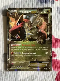 Pokemon Tyrantrum EX Card Black Star Promo XY70, w/ Sleeve - Image 1