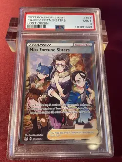Miss Fortune Sisters (Full Art) - Pokemon Card (PSA 9) Lost Origin 194/196 Mint - Image 1