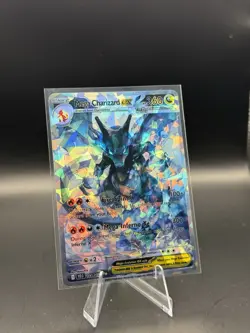 Mega Charizard ex Illustration Art Card Fractal Glass - Image 1