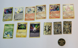 Nintendo 1999 Pokemon 3 24k Gold Plated Bar & 9 cards and Pokemon groudon - Image 1