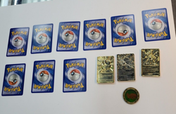 Nintendo 1999 Pokemon 3 24k Gold Plated Bar & 9 cards and Pokemon groudon - Image 4